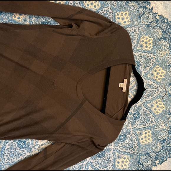 Brown long sleeve Burberry top - Picture 1 of 3
